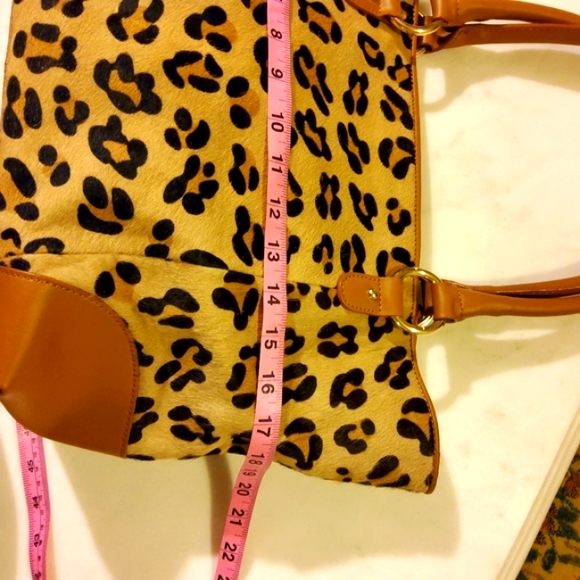Barr + Barr Animal Print Tan & Brown Leather Tote Bag Shoulder Bag - Picture 14 of 17